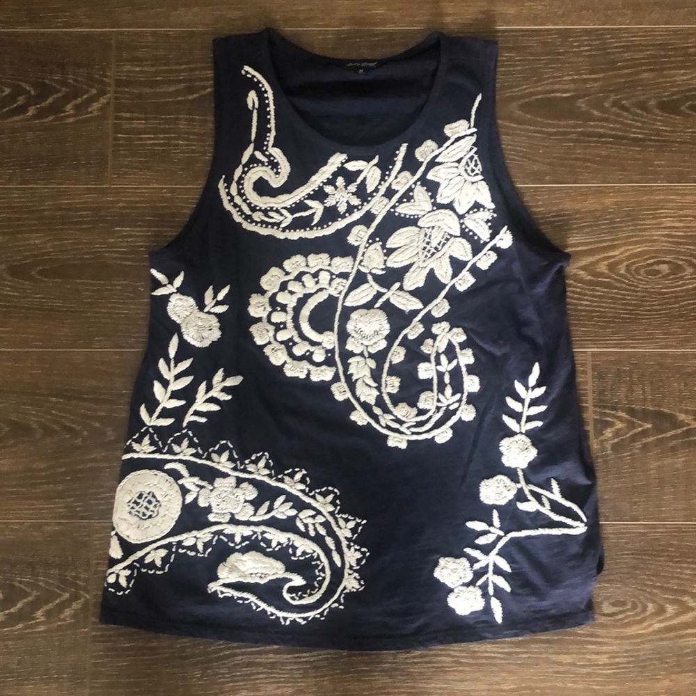 Lucky Brand embroidered tank top